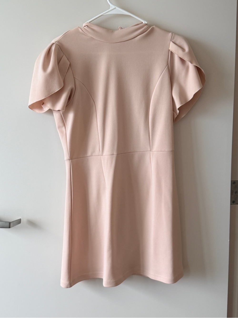 Elegant Blush Short-Sleeve A-Line Dress dress cute